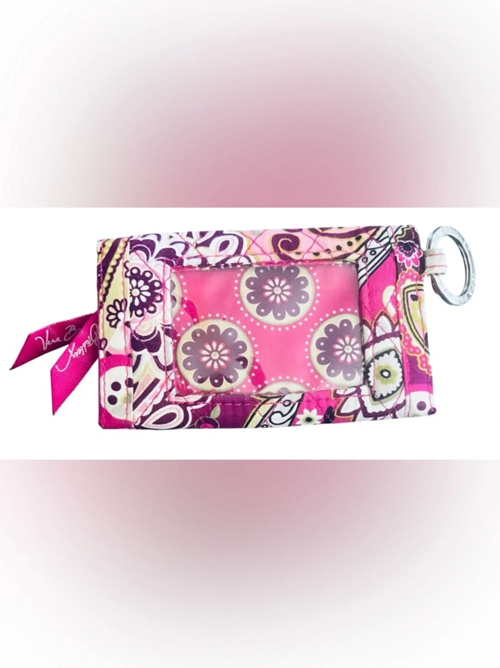 Vera Bradley Pink Floral Quilted Wallet with Silver Turn-Lock NWOT - Picture 2 of 6